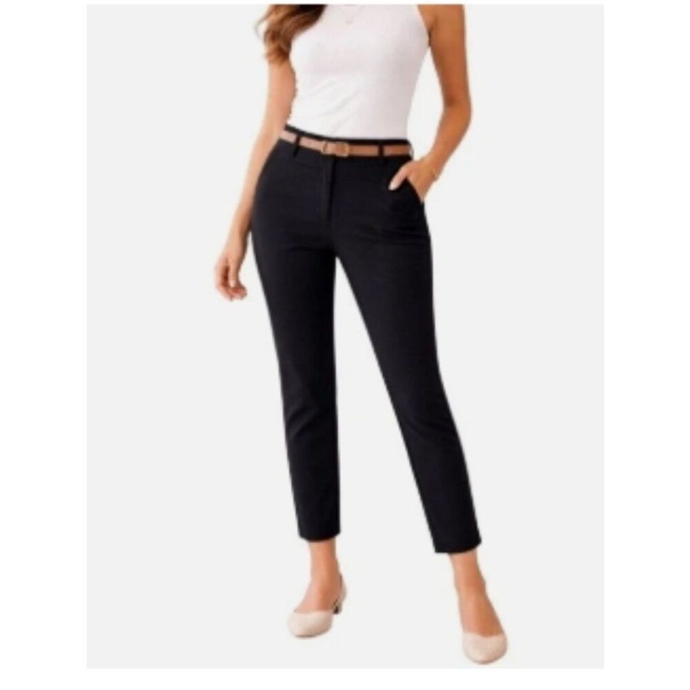 NWT LOFT Julie Cropped Pants Skinny Black in Size 0